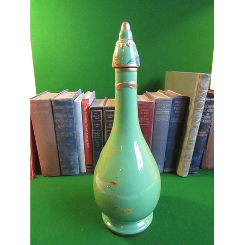 228 - Sevres French Porcelain Green Ground Bottle Shaped Form Attractively Detailed and Gilded
