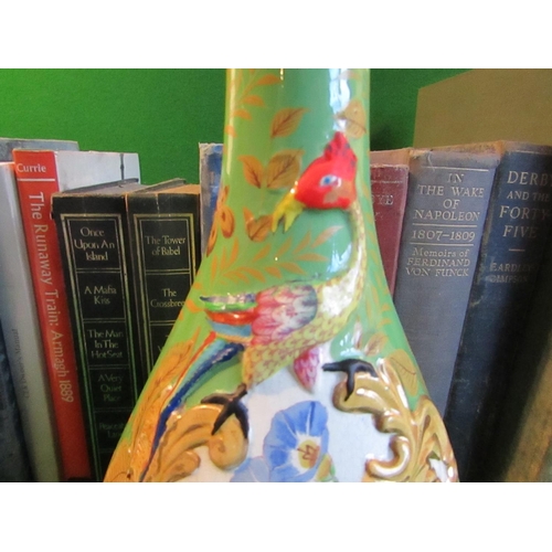 228 - Sevres French Porcelain Green Ground Bottle Shaped Form Attractively Detailed and Gilded