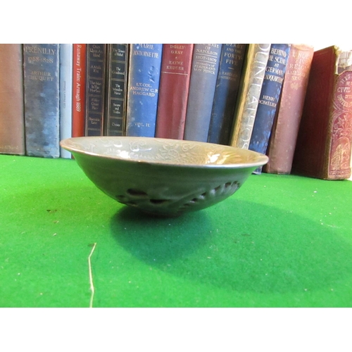 239 - Reticulated Green Ground Bowl Circular Form Chinese Approximately 6 Inches Diameter
