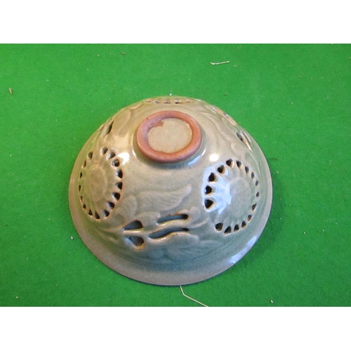 239 - Reticulated Green Ground Bowl Circular Form Chinese Approximately 6 Inches Diameter