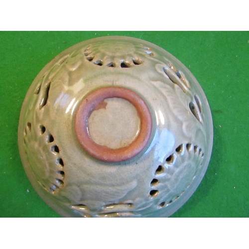 239 - Reticulated Green Ground Bowl Circular Form Chinese Approximately 6 Inches Diameter