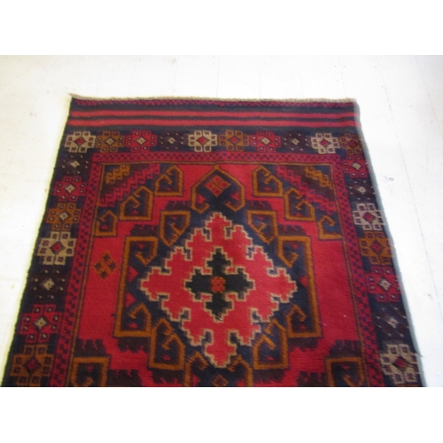 44 - Persian Pure Wool Rug Geometric Pattern Decoration with Twin Medallion Centre Motifs Approximately 6... 