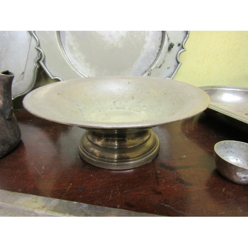 56 - Collection of Various Silver Plate including Platters Taza and Others Quantity As Photographed