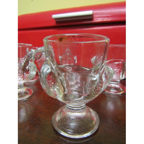 70 - Set of Six Crystal Goblets with Chicken Motif Decoration Possibly French Each Approximately 4 Inches... 