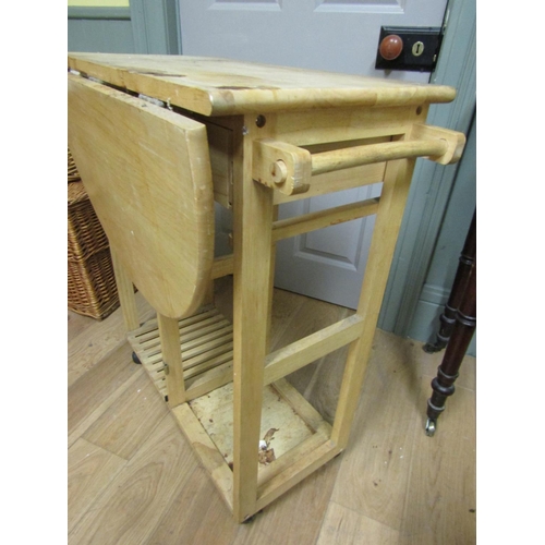 72 - Modern Drop Leaf Wooden Kitchen Counter with Paper Roll Rail Fully Fitted Approximately 30 Inches Wi... 