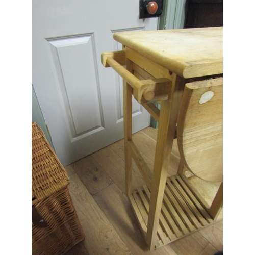 72 - Modern Drop Leaf Wooden Kitchen Counter with Paper Roll Rail Fully Fitted Approximately 30 Inches Wi... 