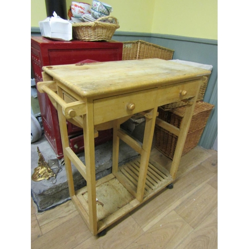 72 - Modern Drop Leaf Wooden Kitchen Counter with Paper Roll Rail Fully Fitted Approximately 30 Inches Wi... 