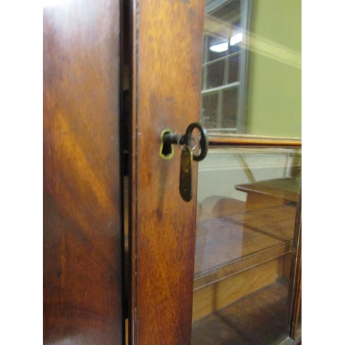 73 - Irish William IV Mahogany Glazed Two Door Bookcase Side cabinet with Twin Drawers Below Approximatel... 