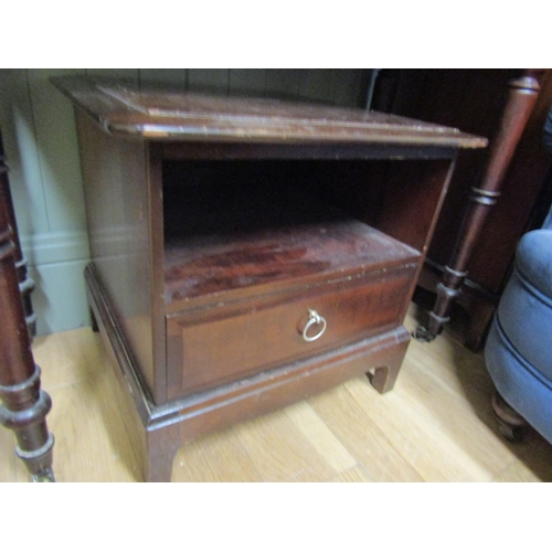 74 - Mahogany Side Locker with Single Drawer above Shaped Bracket Supports Approximately 18 Inches Wide x... 