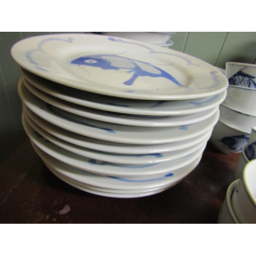 8 - Collection of Eastern Blue and White Tableware Attractive Form Quantity As Photographed including Ba... 