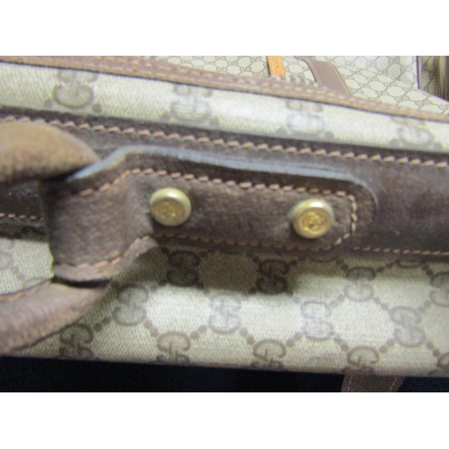 80 - Gucci Leather Suitcase Approximately 30 Inches Wide Brass Clasps etc