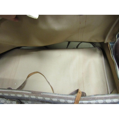 80 - Gucci Leather Suitcase Approximately 30 Inches Wide Brass Clasps etc