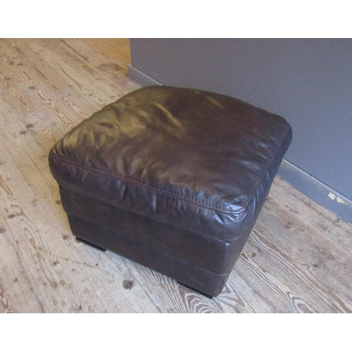 810 - Designer Leather Upholstered Lift Up Stool Square Form Approximately 20 Inches Square