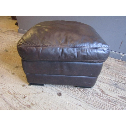 810 - Designer Leather Upholstered Lift Up Stool Square Form Approximately 20 Inches Square