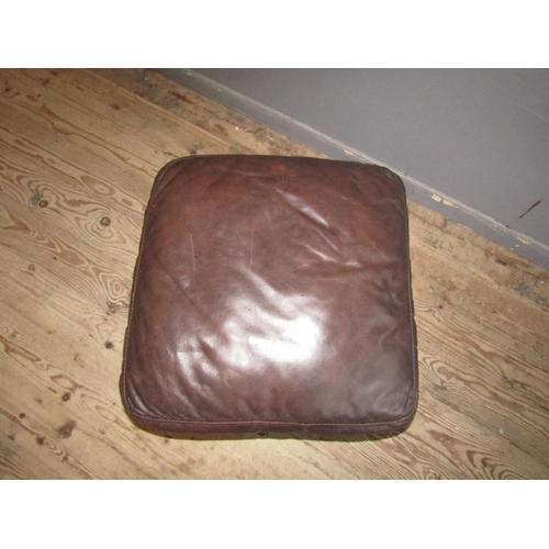 810 - Designer Leather Upholstered Lift Up Stool Square Form Approximately 20 Inches Square