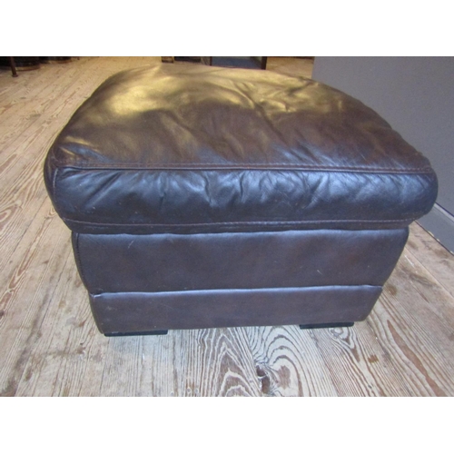 810 - Designer Leather Upholstered Lift Up Stool Square Form Approximately 20 Inches Square