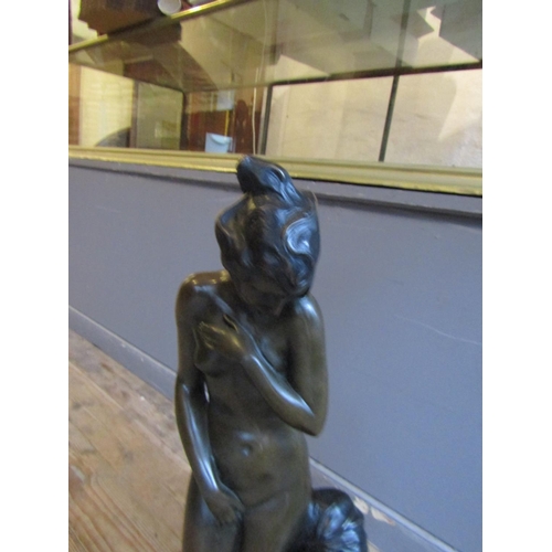 813 - Large Bronze Sculpture The Slave Seller with Nude Approximately 24 Inches High