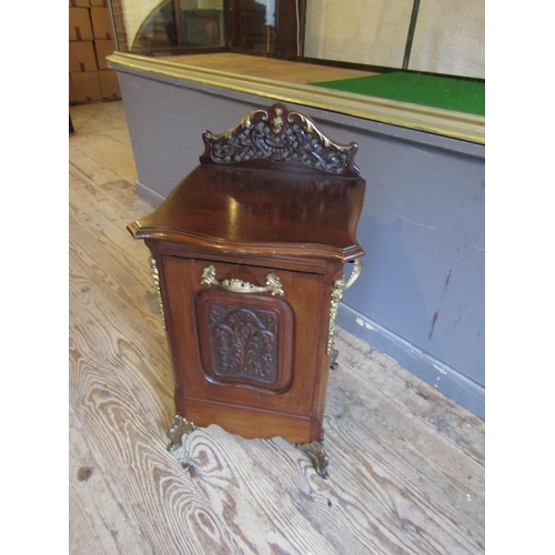 814 - Victorian Mahogany Ormolu Mounted Coal Companion Locker Attractively Detailed Approximately 14 Inche... 