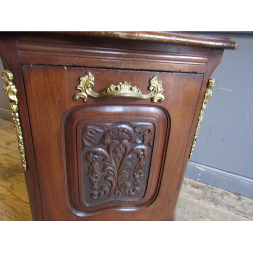 814 - Victorian Mahogany Ormolu Mounted Coal Companion Locker Attractively Detailed Approximately 14 Inche... 