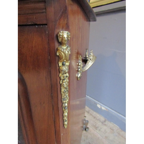 814 - Victorian Mahogany Ormolu Mounted Coal Companion Locker Attractively Detailed Approximately 14 Inche... 