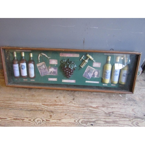 816 - Glazed Cased Cabinet Concerning Viniculture Approximately 4ft Wide