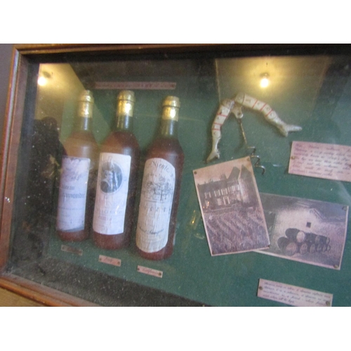 816 - Glazed Cased Cabinet Concerning Viniculture Approximately 4ft Wide