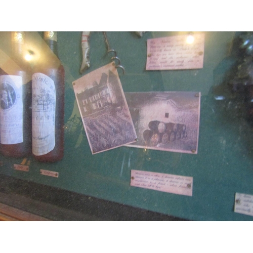 816 - Glazed Cased Cabinet Concerning Viniculture Approximately 4ft Wide