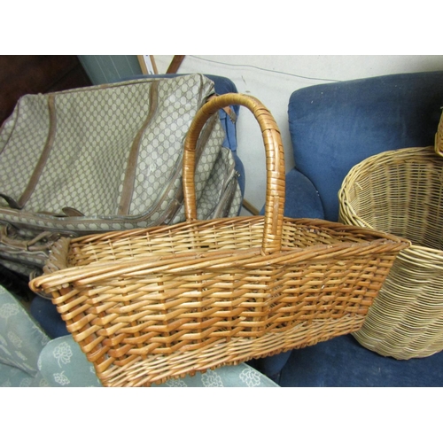 82 - Three Wickerwork Baskets Good Condition