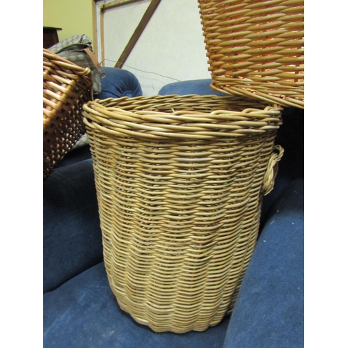 82 - Three Wickerwork Baskets Good Condition