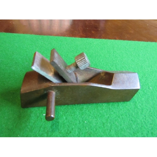 825 - Bronze Miniature Wood Plane Working Order Approximately 3 Inches Wide