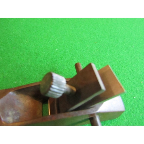 825 - Bronze Miniature Wood Plane Working Order Approximately 3 Inches Wide