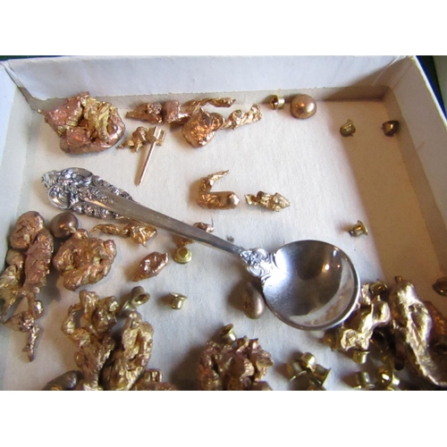 826 - Silver Locket with Spoon and Other Items Contained within Box