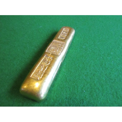 829 - Nugget Rectangular Form with Incised Marks Approximately 4 Inches Long Possibly Currency