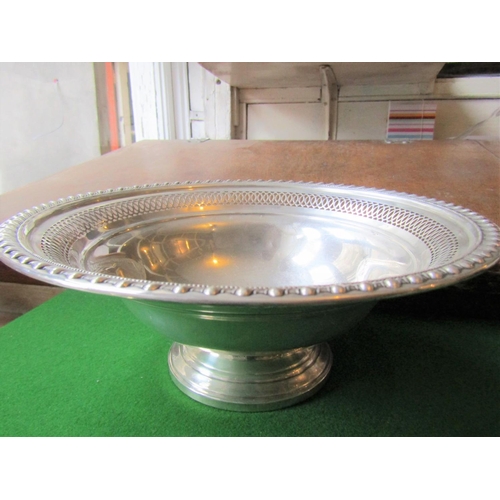 841 - Solid Silver Table Center Piece Gadrooned Decoration Pedestal Form Approximately 9 Inches Diameter