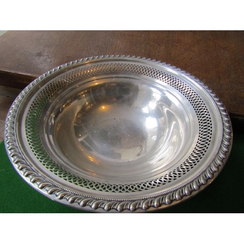 841 - Solid Silver Table Center Piece Gadrooned Decoration Pedestal Form Approximately 9 Inches Diameter