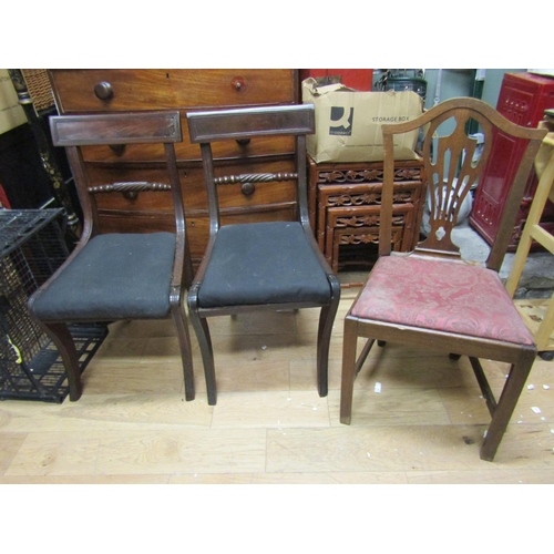 86 - Pair of Regency Side Chairs with Another Three in Lot Restoration Required