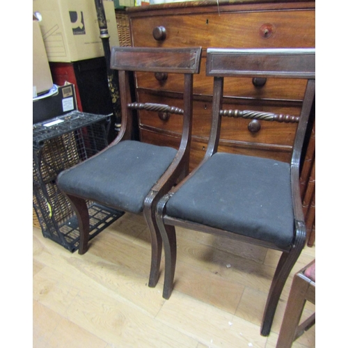 86 - Pair of Regency Side Chairs with Another Three in Lot Restoration Required