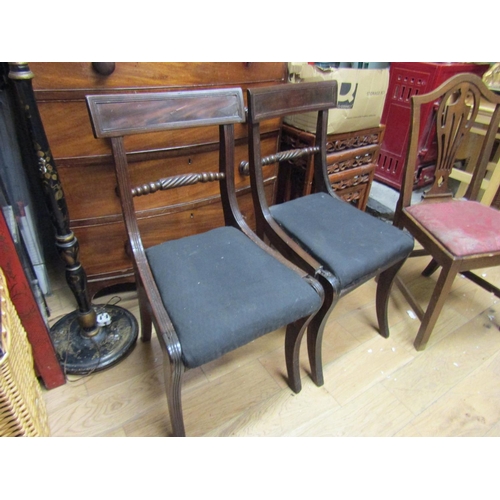 86 - Pair of Regency Side Chairs with Another Three in Lot Restoration Required