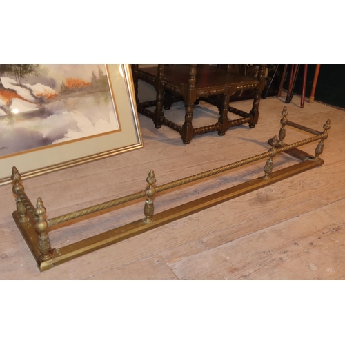 864 - Antique Cast Brass Fender to Fit 5ft Hearth