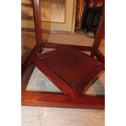 865 - Carved Hardwood Side or End Table Approximately 22 Inches High x 12 Inches Square