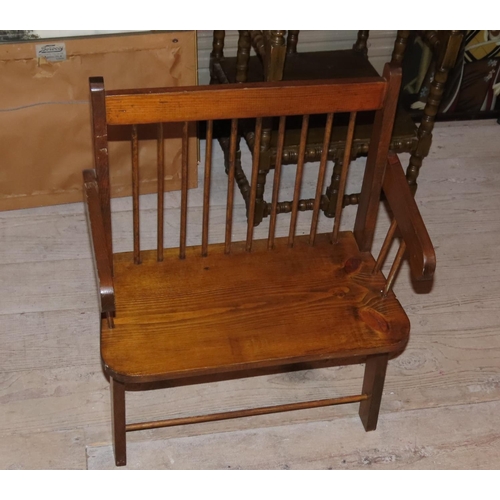 868 - Antique Carved Walnut Childs Bench Approximately 18 Inches Wide