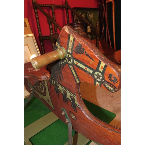 875 - Carved Wooden Rocking Horse