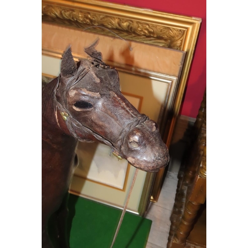 876 - Leather Upholstered Horse Figure Approximately 3ft High