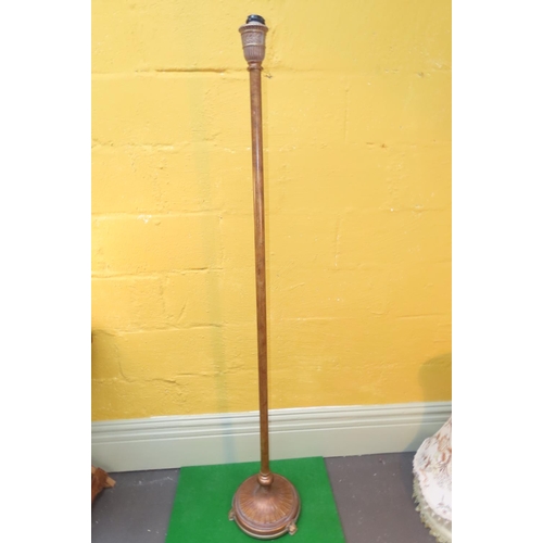 886 - Vintage Gilt Decorated Floor Lamp Column Form