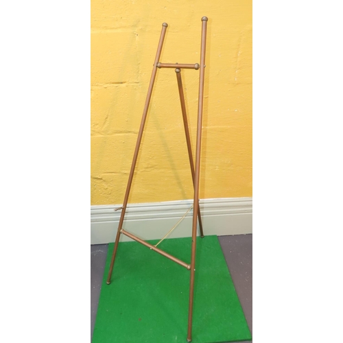 887 - Cast Brass Easel Stand Approximately 4ft 6 Inches High