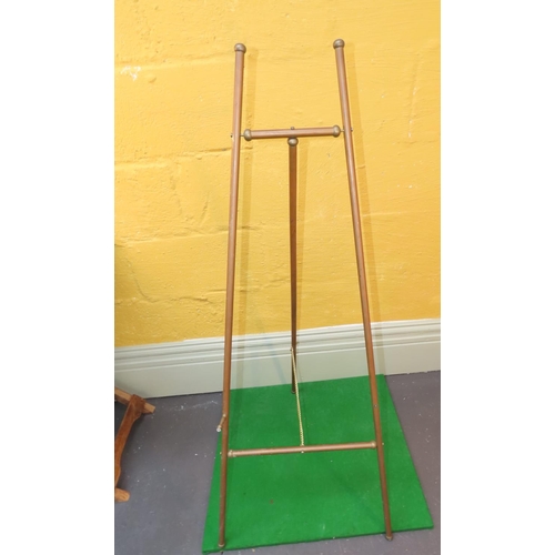 887 - Cast Brass Easel Stand Approximately 4ft 6 Inches High