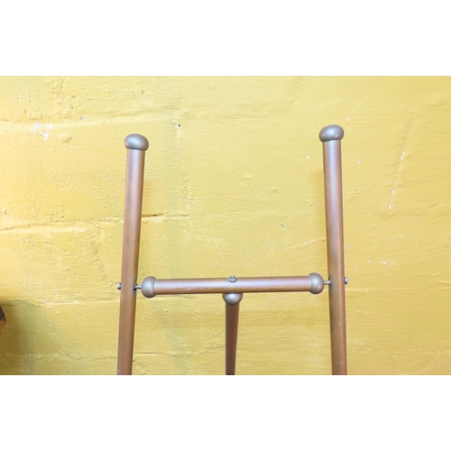 887 - Cast Brass Easel Stand Approximately 4ft 6 Inches High