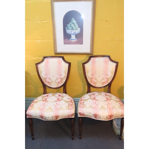 888 - Pair of Antique Side Chairs Mahogany Framed