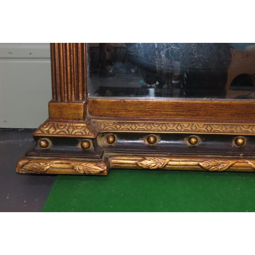 892 - Tall Gilt Decorated Over Mantle Mirror Approximately 6ft High