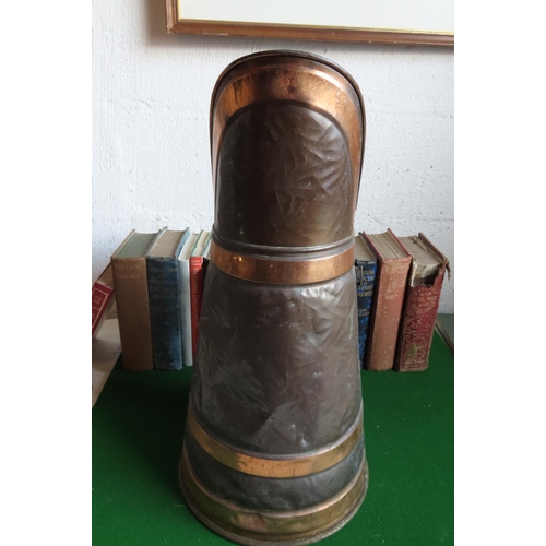 894 - Copper and Brass Coal Scuttle Antique